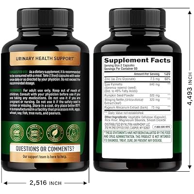 Saw Palmetto for Men 640mg - Pumpkin Seed | Nettle | Zinc & Pygeum - Prostate Health & Urinary Supplement - DHT Blocking & Hair Support - 45% Fatty Acids, Clinical Strength - 120 Capsules