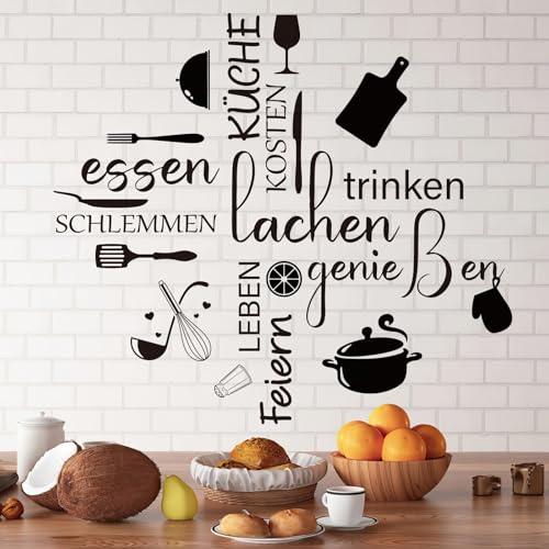 Wandtattoo Küche Sprüche,Wandtattoo Küche Deko Selbstklebend,Wandsticker...