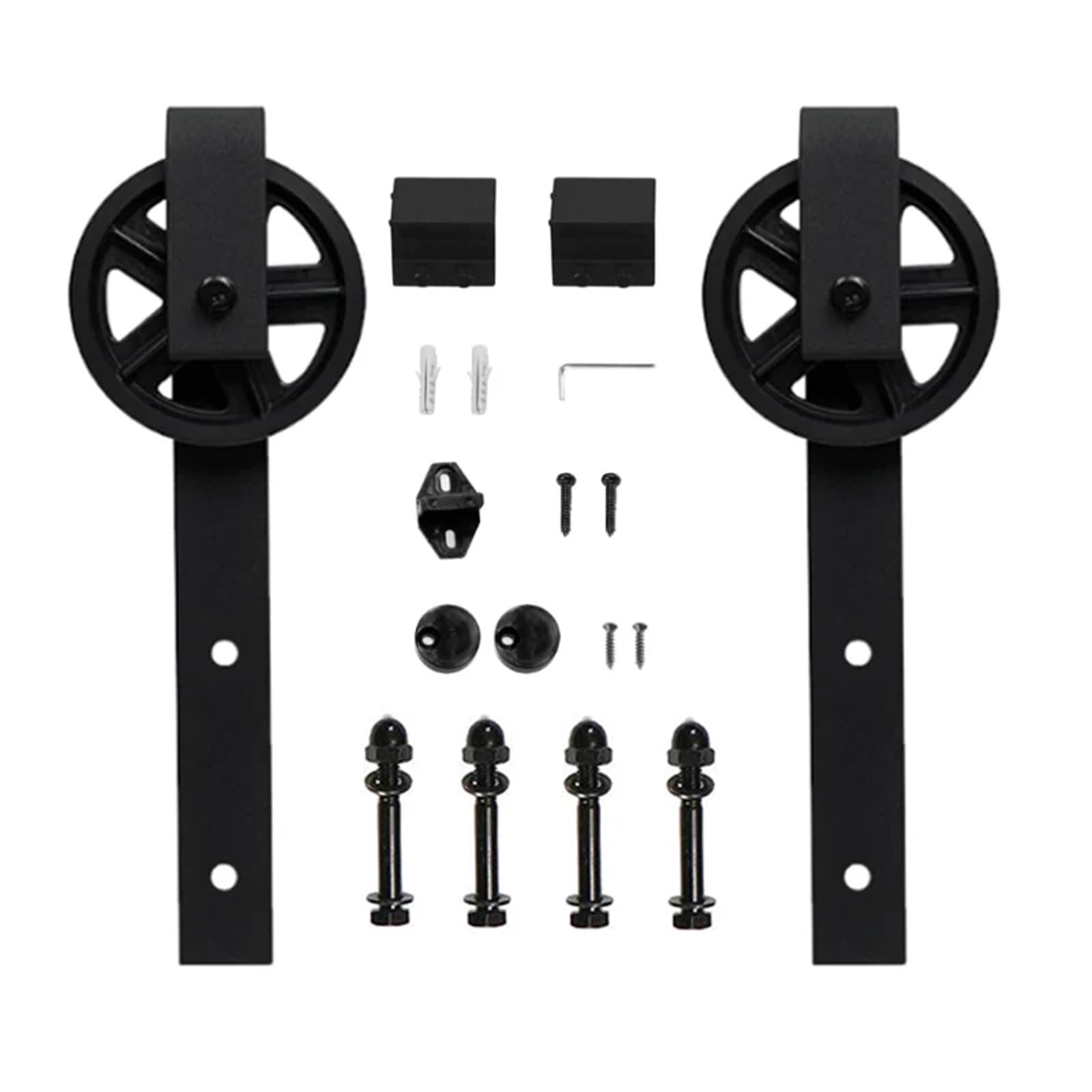 Barn Door Sliding Kit, Antique Big Rollers Steel Sliding Barn Wood Door Hardware Kit Closet Set Roller for Interior Door(not Include Track)(Big Wheels)