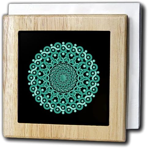 3dRose nh_32325_1 "Monogram B Lilac And Rich Purple Mandala On Deep Royal Purple Muted Grunge Damask" Napkin Holder, Black/Green, 6"