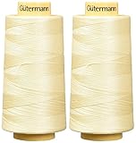 2-Pack - Gutermann Natural Cotton Thread Solids, 3281-Yard Each, Cream