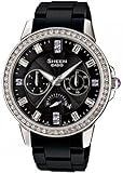 Casio Women's Sheen SHE3023-1A Black Resin Quartz Watch with Black Dial