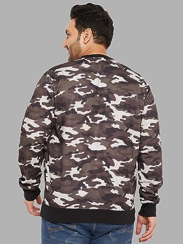 Image of AUSTIVO Men's Multi Colour Block Round Neck Plus Size Sweatshirt(3300A)