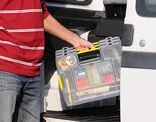 Stanley 1-97-483 Organiseur À Intercalaires mobile Sort master - Couvercle Alvéolé et Transparent pour Voir Le Contenu - Compact - Léger - Spacieux - Dimensions : 37,5 x 6,7 x 29,2 cm Noir/Jaune