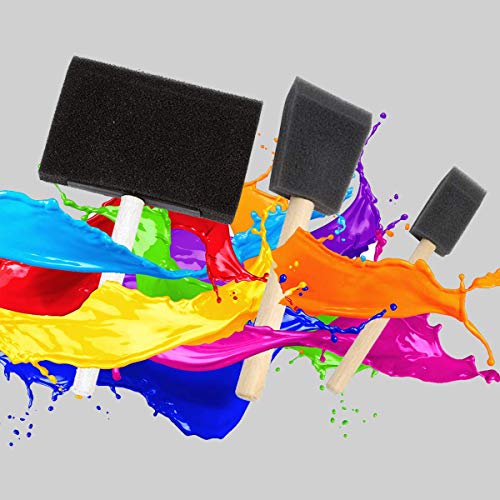 Katzco 10 Pack - Poly Foam Brushes With Wooden Handles - For Any Professional Paint Job, Oil Stain, Watercolor, Art And Craft Project; Use For Professional And Amateur Projects #TOP5