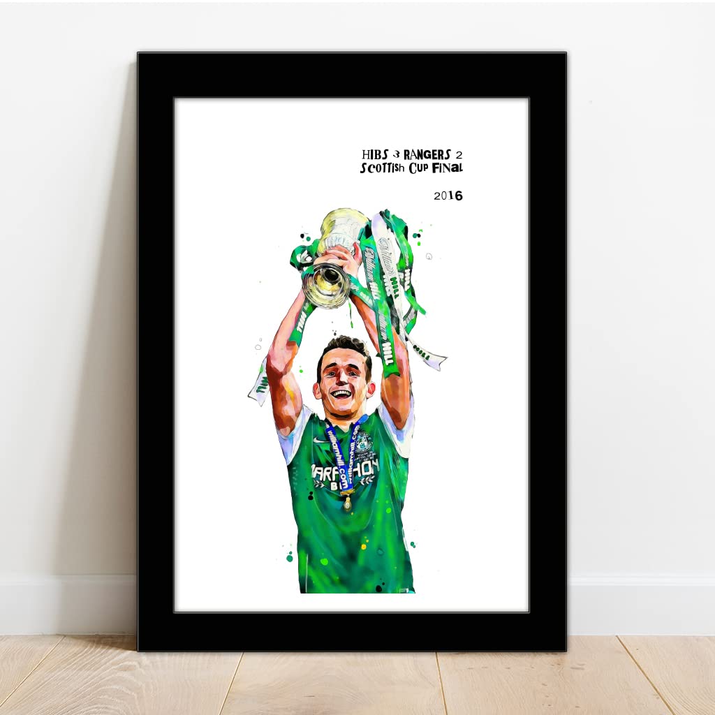 HIBS - Hibernian - John McGinn Framed Illustration Print Poster