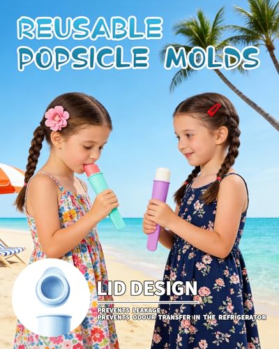 8-Pack Silicone Popsicle Mold with Lids, Ice Lolly Moulds with Folding Funnel, BPA Free, Easy Clean, Flexible & Reusable Ice Pop Makers for Craft Popsicle, Easy Release & Stackable - Image 6