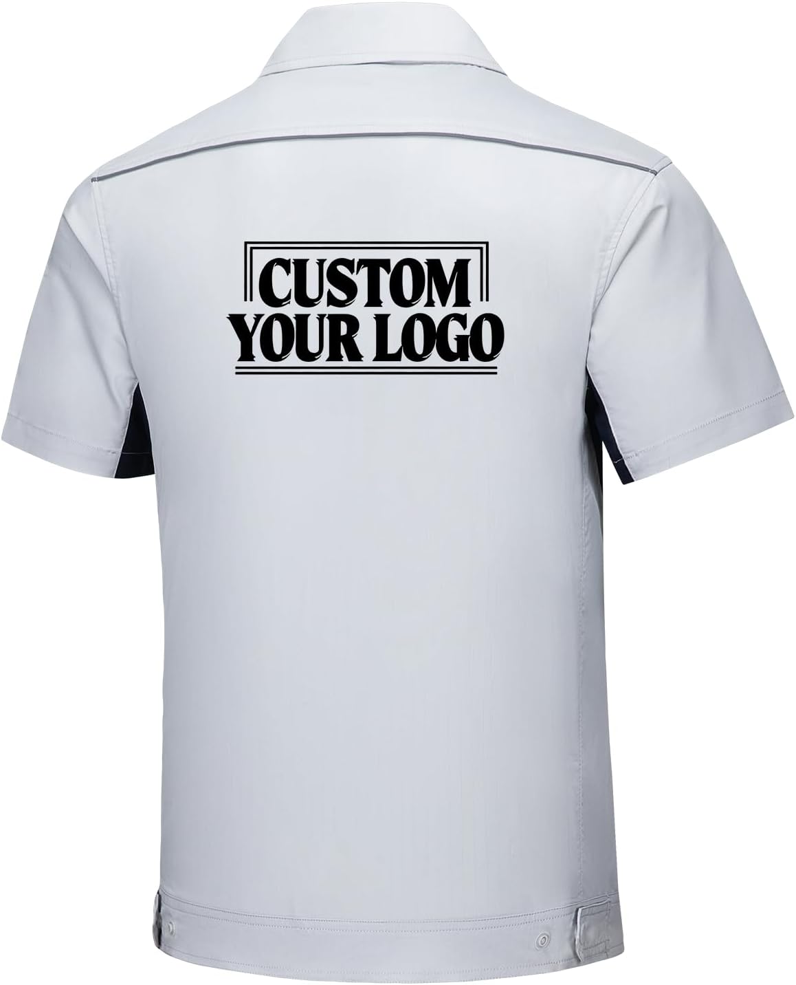 Short Sleeve Uniform Shirts for Men Breathable Workwear Tops Durable Factory Workshop Clothing Add Logo Text