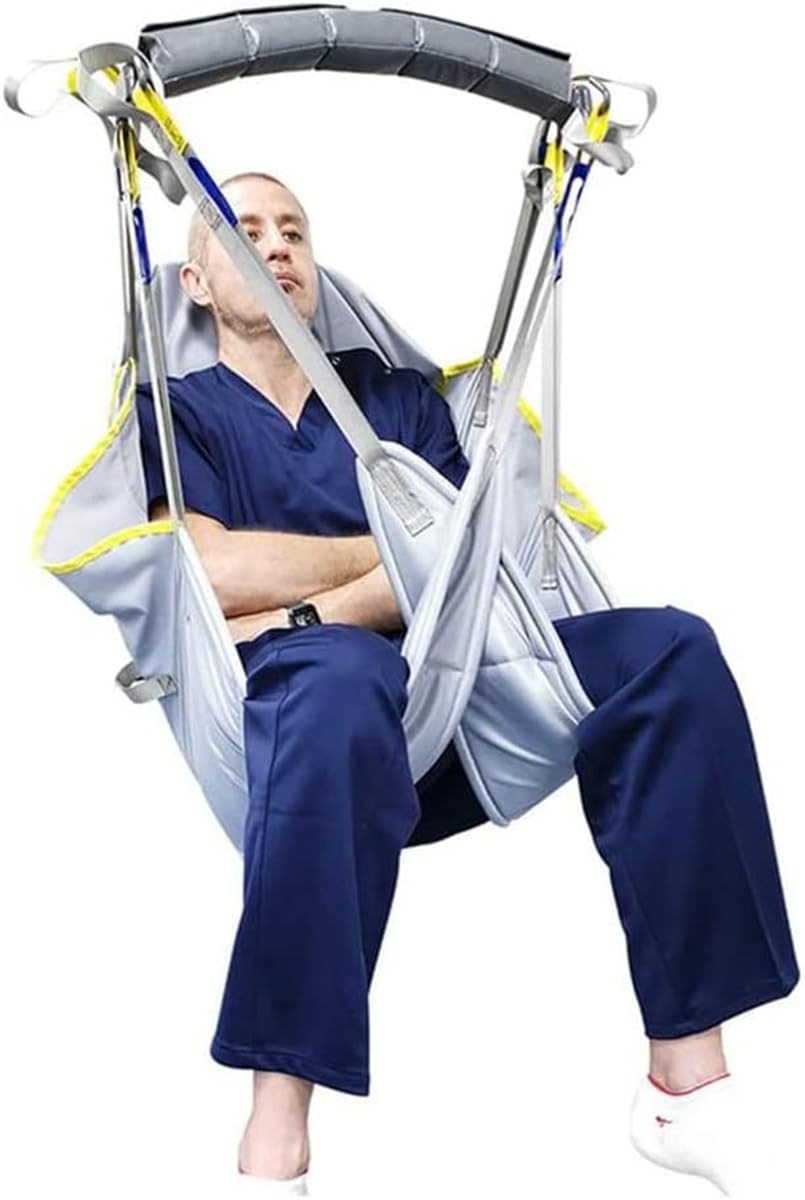 DaoGeSir Full Body Patient Lifting Harness, Commode Lifter Divided Leg Shower Sling, 6-Point Transfer Sling Moving Assist Hoist Gait Belt Stair Transfer Belt Patient Hoist Lift Sling