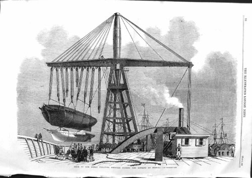 PAQUET 1859 GRAND DERRICK FLOTTANT SOULEVANT l'ÉPAVE de BATEAU [Cuisine et Maison]