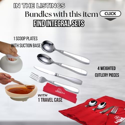 Miniatura 8 de Cubiertos con peso para temblores de manos para Parkinson, artritis  Utensilios pesados para temblores  Utensilios de alimentación con peso  Regalos