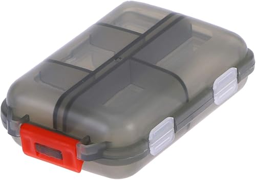 Pastillero de viaje para medicina, pequeño pastillero de doble capa, 10 compartimentos, pastillero para el hogar, al aire libre, gris, pastillero,