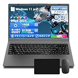 ノートパソコン windows 11 office搭載 日本語キーボード 第14世代 6500Y パソコン ノート15.6インチ 1920×1080IPS液晶 DobiosノートPC USB3.2/Type-C（PD）/webカメラ/高速 WIFI5/BT5.0/HDMI/Micro SD 学生向け ビジネス用 laptop 16GBメモリ 512GB Nvme SSD