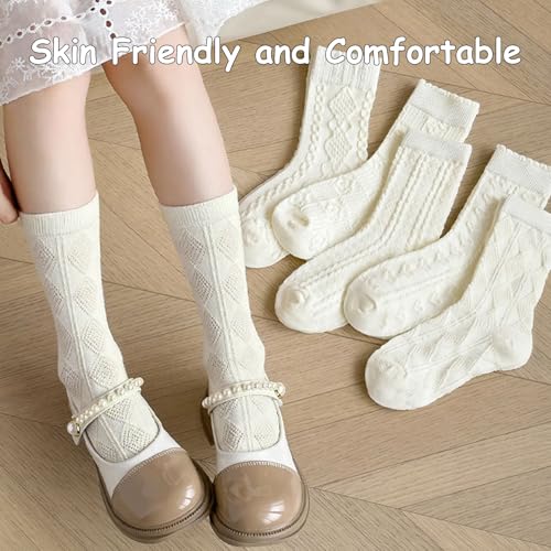 Toddler Girl Crew Socks Sweet Seamless Princess Dress Socks 5 Pairs Spring Fall3