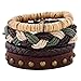 Produktbild WQZYY&ASDCD Armband Armkette Damen Vintage Punk Wave Multilayer Lederarmband Herren Mode Geflochtene Handgefertigte Wickel Holz Perlen Armbänder Armreifen Männchen Geschenk-H2006