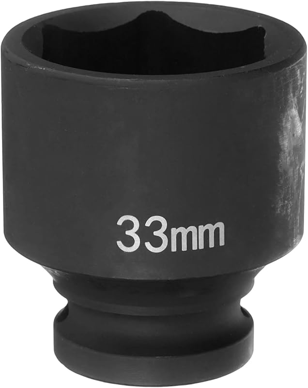 Soquete de Impacto Sextavado 33 mm HARFINGTON, Encaixe Quadrado de 12,7 mm (1/2 pol.), Comprimento de 50 mm, Aço Cr-Mo