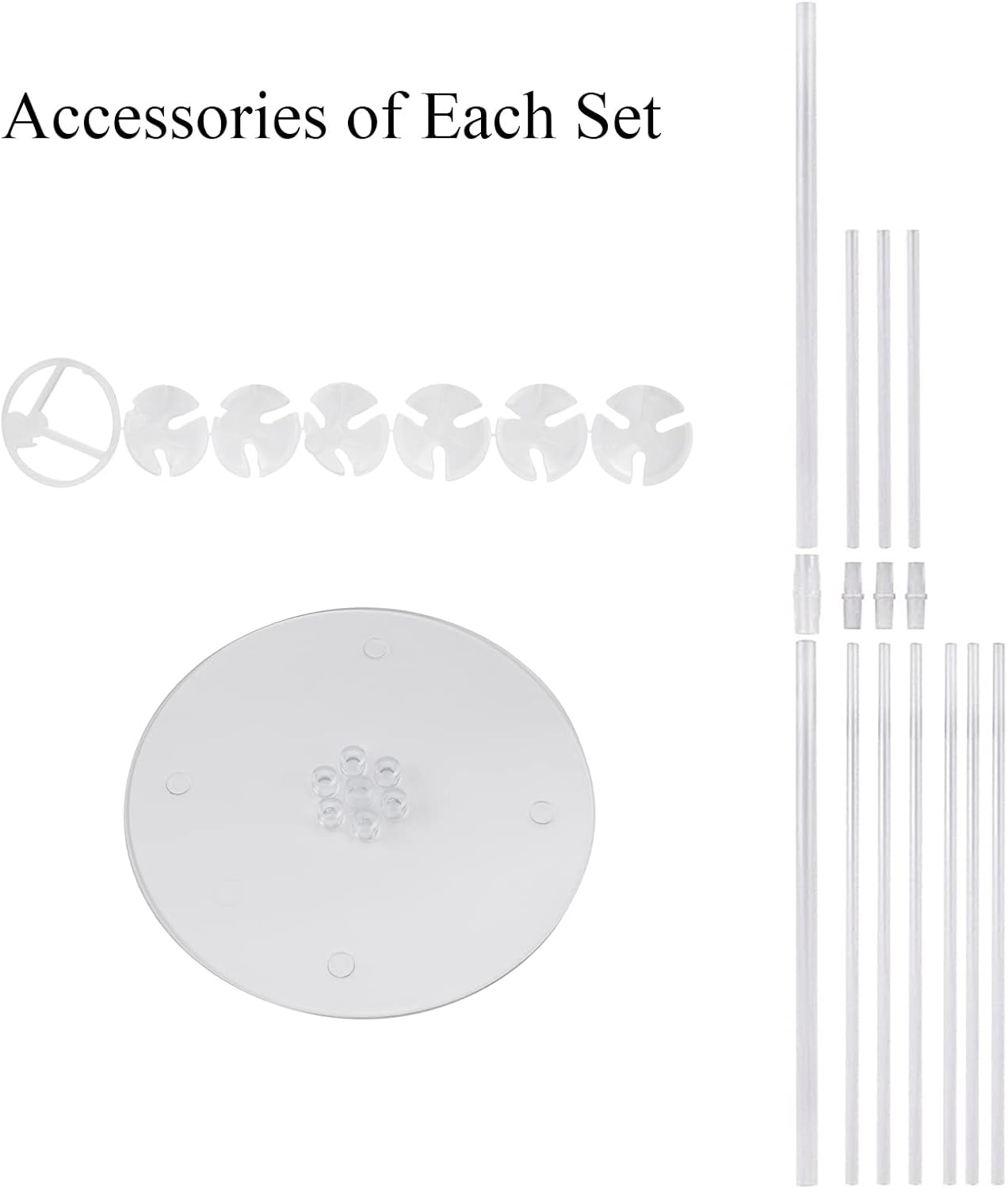 8 Sets 28 Inch Balloon Stand Kits, Balloon Sticks with Base For Table Floor Graduation Baby Shower Happy Birthday Engagement Fiesta Party Decorations Class