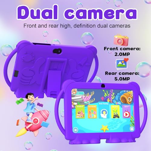Image of Kids Tablet 7 inch for Boys Girls Android Tablets for Kids, 4GB RAM 32GB ROM Toddler Tablet, WIFI Bluetooth, Safety Eye IPS Screen, Parental Control, Dual Camera Shockproof Case for Educational Games