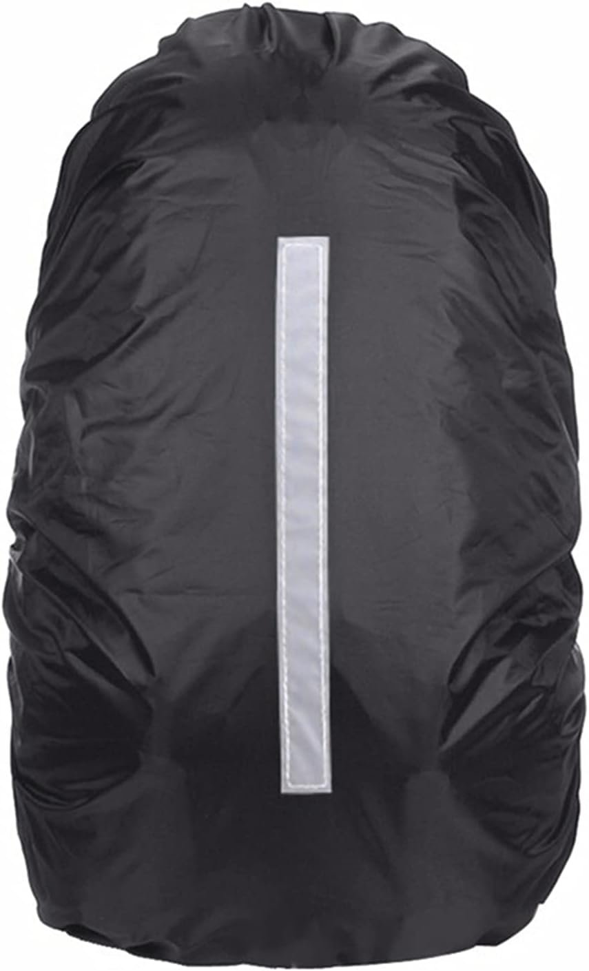 Reflective Strip Backpack Rain Cover, Nylon 25-45L Stretchy Cover with PU Coating, Elastic Mouth Rain Cover for Outdoor Hiking Travel