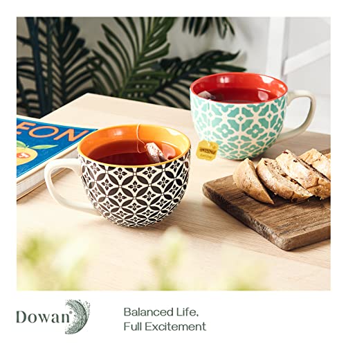 DOWAN Coffee Mugs Set of 4, 24 oz Large Coffee Mugs, Jumbo Soup Mugs