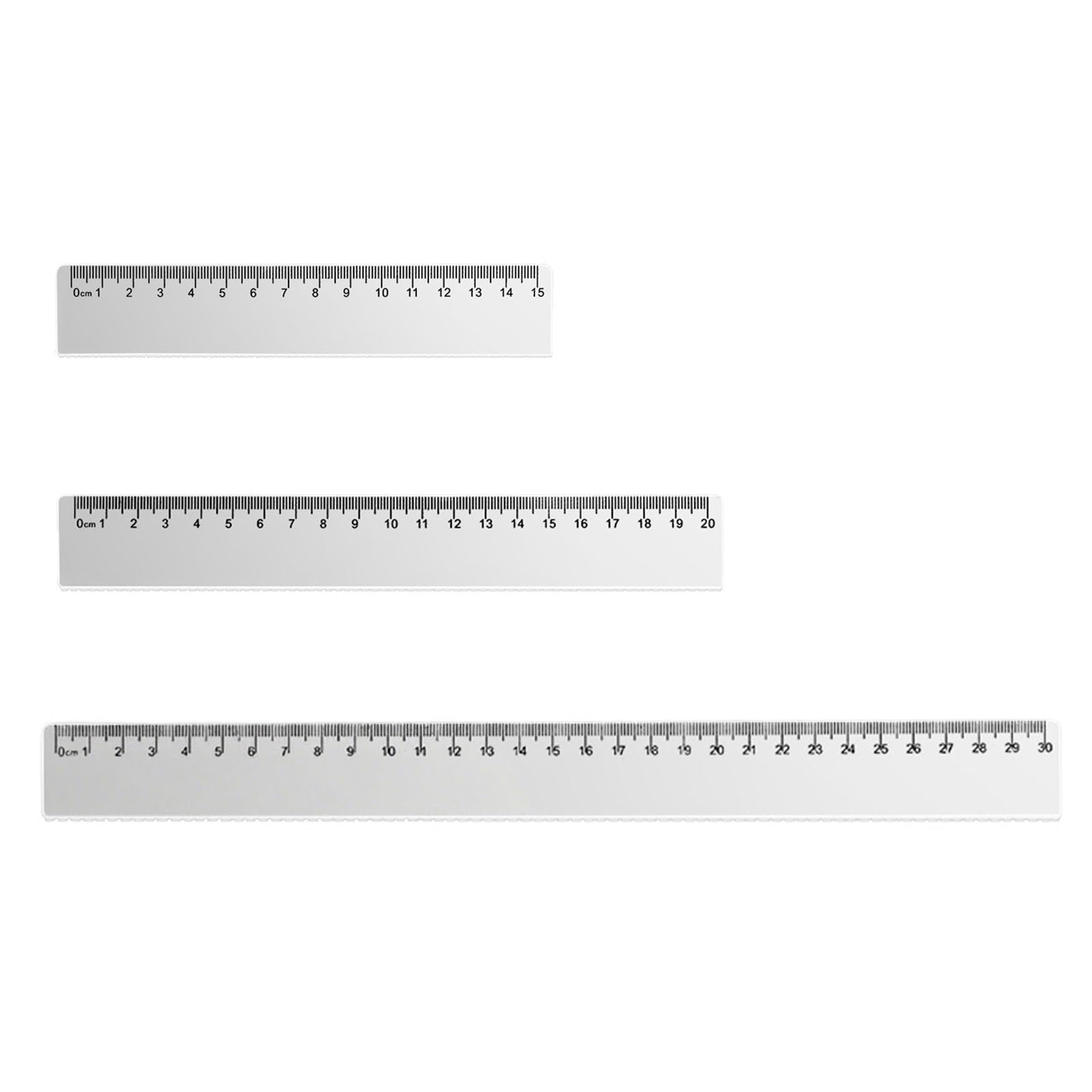 3Pieces Shatterproof Straight Rulers NonSlip Surfaces Accurate School Supplies for Students Engineers Measuring Ruler