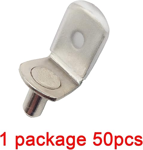 Miniatura 9 de 50 clavijas de soporte para estante, clavijas de soporte de estante de 0.24 pulgadas de diámetro con agujero, clips chapados en níquel en forma de
