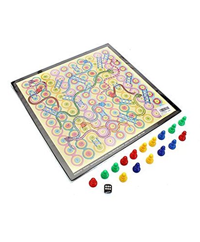 RATNAS Classic Strategy Game Little Snakes and Ladders with Ludo 2 in 1 for Young Businessman (Multicolour)