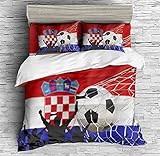  INDREAM Housse De Couette Océan De Foot Football des Jeunes Parures De Lit La Passion du Foot,Ensembles De Lit 3/4 PCS (1 Housse De Couette avec 2 Taies d\'oreiller Ou Drap) (Single-3PCS,D)