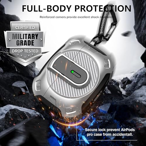 Image of AirPods Pro 2 Case with Magnetic Safety Lock Phone Stand Magsafe, Silver