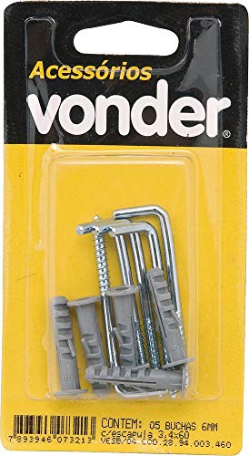 Escapula 3,0x40mm zincado com bucha 5mm com 5 peças - Vonder