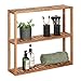 Produktbild Relaxdays Wandregal Walnuss, 3 Ablagen, HBT: 54 x 60 x 15 cm, schmales Holzregal Bad, Küche, Steh-& Hängeregal, Natur, Holz