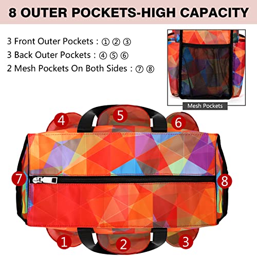 Image of IBFUN Utility Tote Bag with 24 Pockets, Large Teacher Tote for Women with Laptop Compartment, Travel Tote Bag with Zip Top
