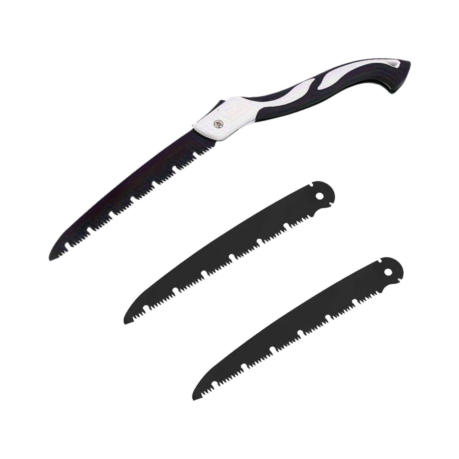 Scie à bois,Scie d'élagage,Scie à main pour l'élagage, Scie d'élagage pliante, Scie à tirer japonaise, Scie japonaise, avec 2 lame de scie en acier au carbone SK5,adaptée aux scies d'élagage extérieur