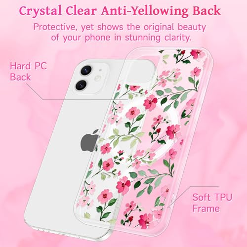 Coque iPhone 11 Magsafe à fleurs idée cadeau idéal pour fille