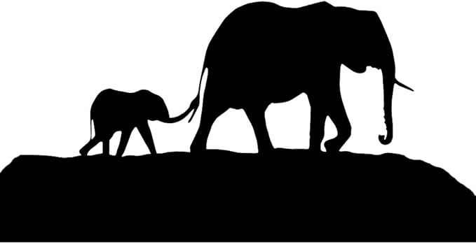 amazon com elephant family mother father baby silhouette 6 vinyl sticker car decal 6 black automotive elephant family mother father baby silhouette 6 vinyl sticker car decal 6 black