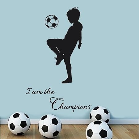 Xinyaer ウォールステッカー Pvc 背景紙 環境保護 粘着性 腰壁シートdiy壁紙シール 男の子 サッカークラブ サッカー ワールドカップ ブラック 壁紙 Amazon