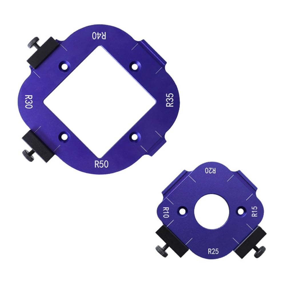 Gabarit de rayon d'angle rond en aluminium R10-R50 pour découpe d'arc de bois