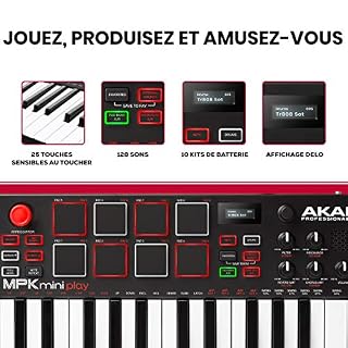 AKAI Professional MPK Mini Play – Clavier Maître MIDI/USB avec Haut-Parleurs Intégrés, Pads MPC, Effets Intégrés, 128… - Les Beatles, Paul McCartney, John Lennon, RIngo Starr, George Harrison AKAI Professional MPK Mini Play – Clavier Maître MIDI/USB avec Haut-Parleurs Intégrés, Pads MPC, Effets Intégrés, 128… – Image 2