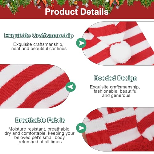 Hundepullover Rot Kleidung für Kleine Hunde Welpen Weste Hundeshirts für Kleine Hund Dehnbarer Pullover Hund Hundepulli Mit Kapuze XL