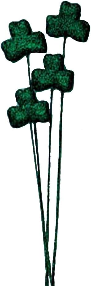 Darice St. Patrick's Day 70mm Green Glitter Shamrock Pick-4 pc (1 Pack)