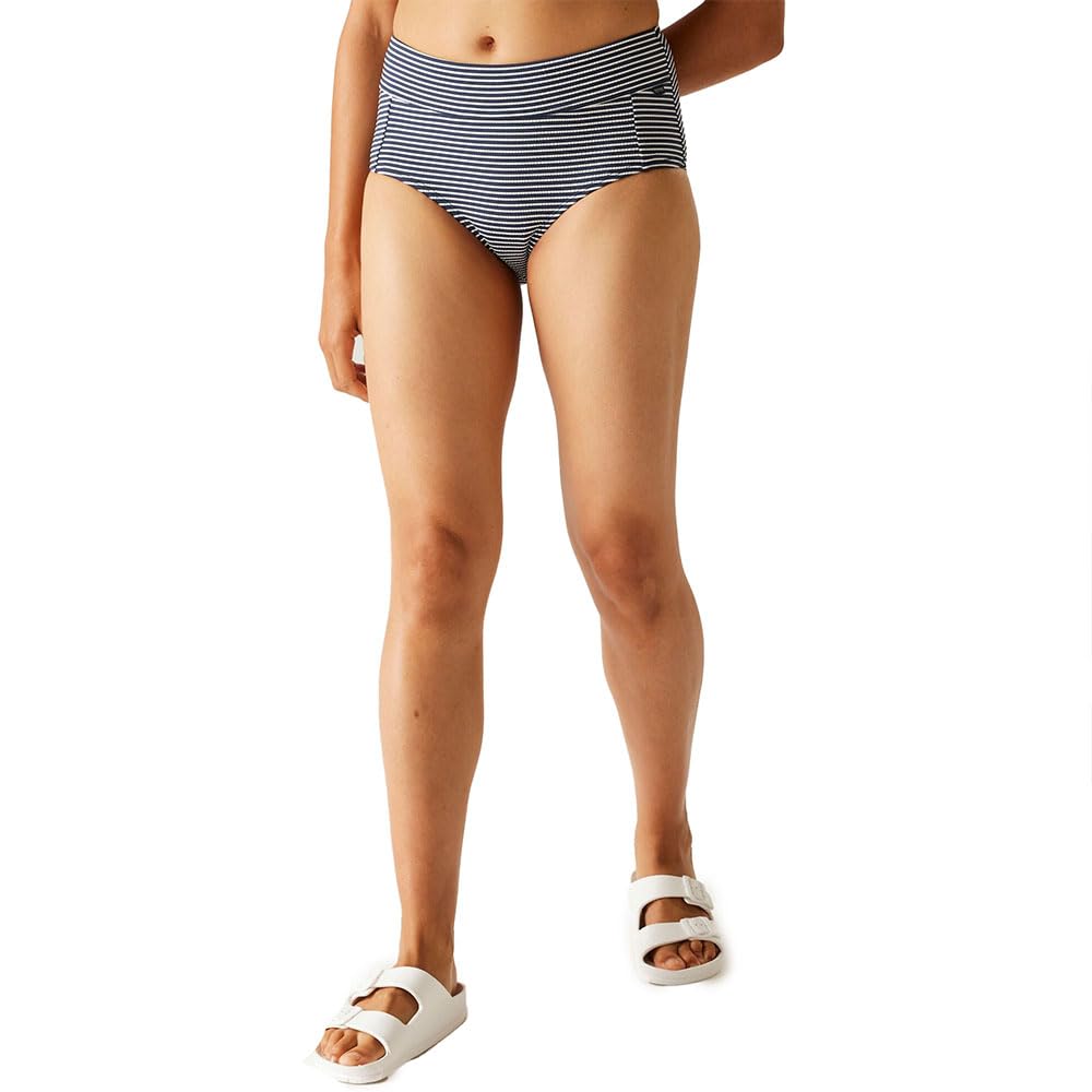 Regatta Women's Navy/White Seeksucker Stripe Paloma Swim Briefs