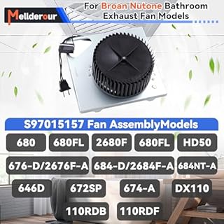 S97015157 Upgrade Motor Assembly Compatible with Broan NuTone Models 680,680FL,2680F,680FL,HD50,676-D/2676F-A,684-D/2684F-A,684NT-A,646D,672SP,674-A,DX110,110RDF,110RDB Bathroom Fan Motor