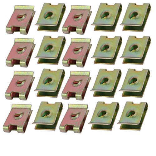 Aexit 20pcs Spring Home Hardware Steel Speed Fastener U Nut Brass Tone for M4 / ST4.2 Screw Blot Model:48as490qo737