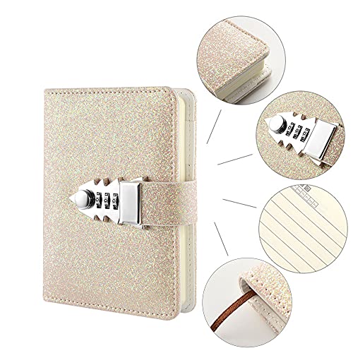 Carnet de poche A7 à code numérique anti-regards indiscrets paillettes - 4