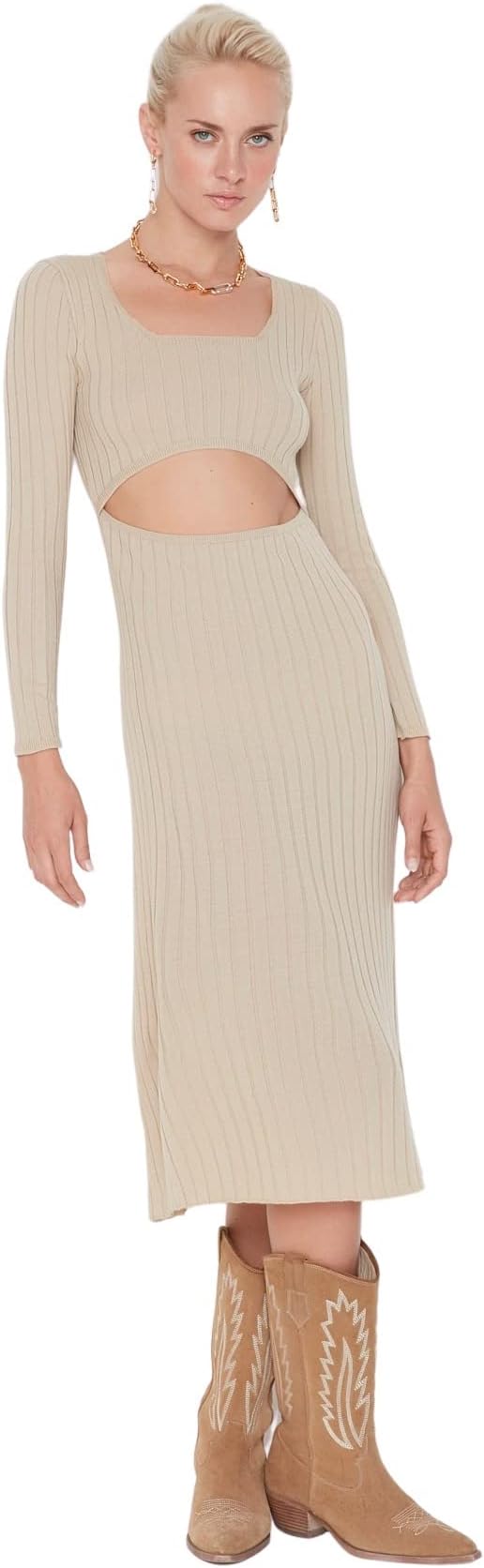 TrendyolWomen's Cut Out Detailed Knitwear Dress