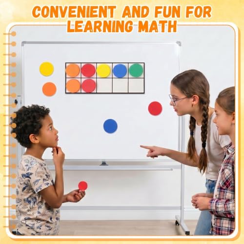 Teyva Daily 100 Set Bulk Magnetic Ten Frame for Classroom Foam Ten Frame Math Manipulatives with Colorful Counters Addition Subtraction Toys for Kindergarten Preschool 1st Grade Learning Tools (Black) - Image 3