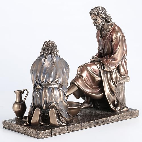 Escultura Jesús Lavando los Pies de Su Discípulo miniatura 2