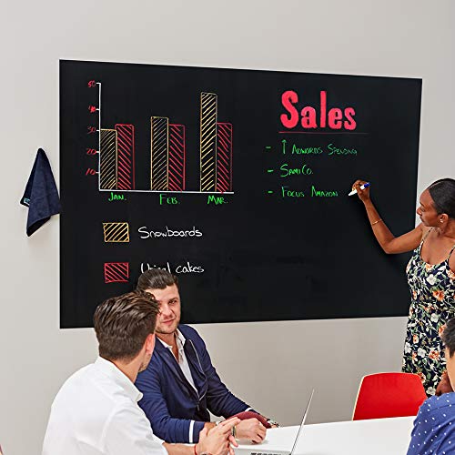 Writeyboard Best Self-Adhesive Dry Erase Whiteboard Removable Vinyl Wall Paper, Black, 4X6 Feet #TOP4