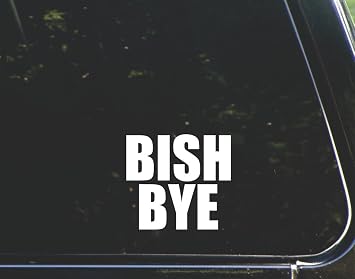 DGD Bish Bye - for Cars Funny Car Vinyl Bumper Sticker Window Decal |White | 4"" Inch