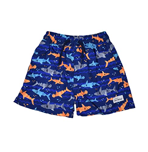 Photo 1 of Flap Happy Boys' UPF 50+ Wesley Swim Trunks with Mesh Liner 8 Years Artsy Sharks